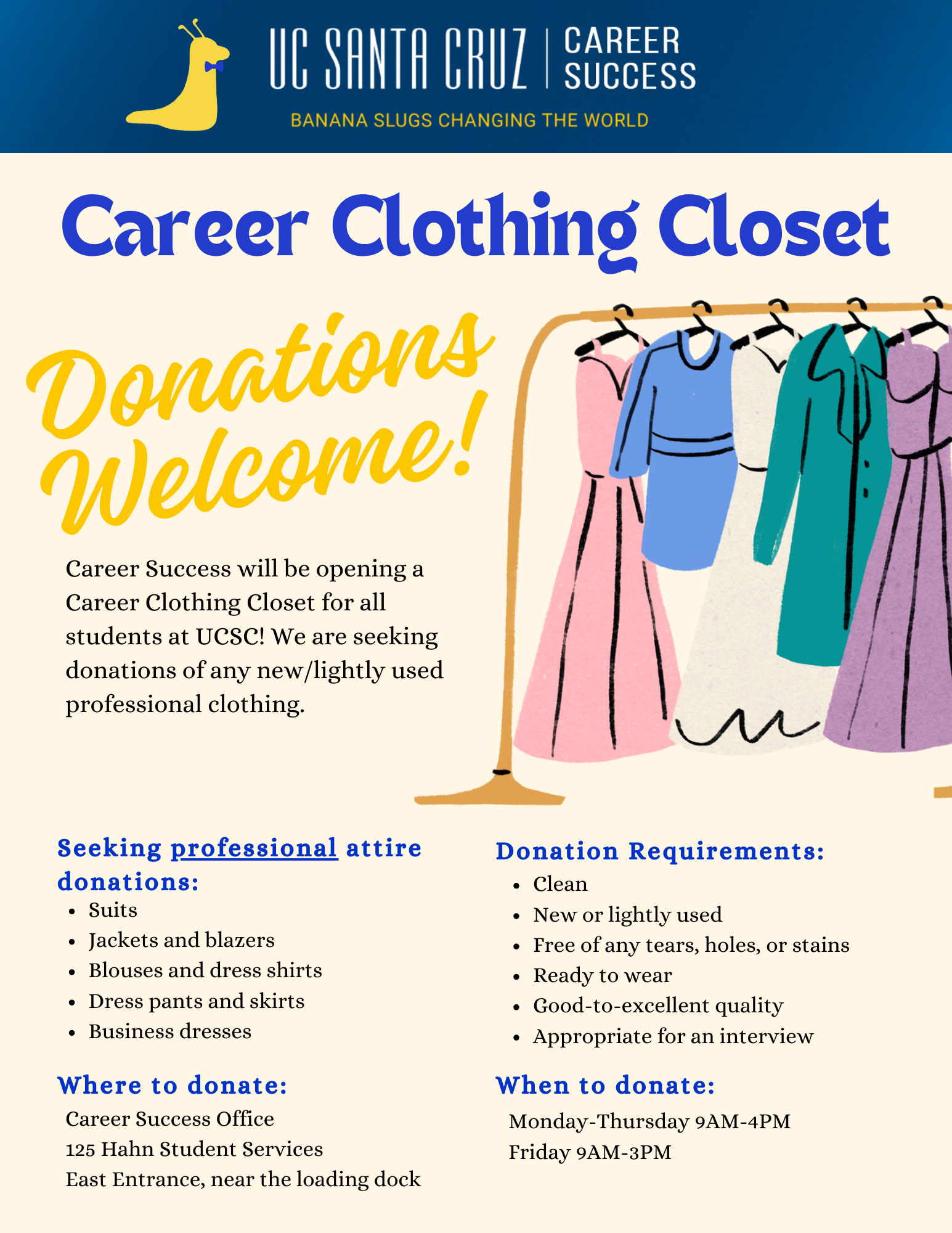 Career Closet Donation Guidelines